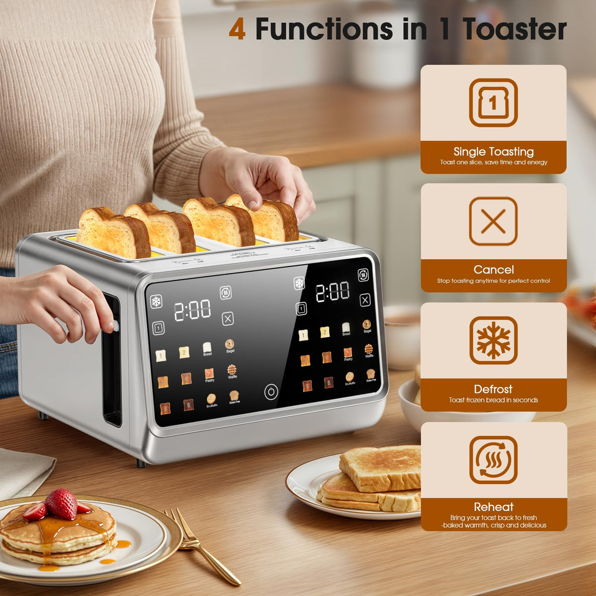 Foyoconven bagel mode delivers a crispy bottom and warm top.