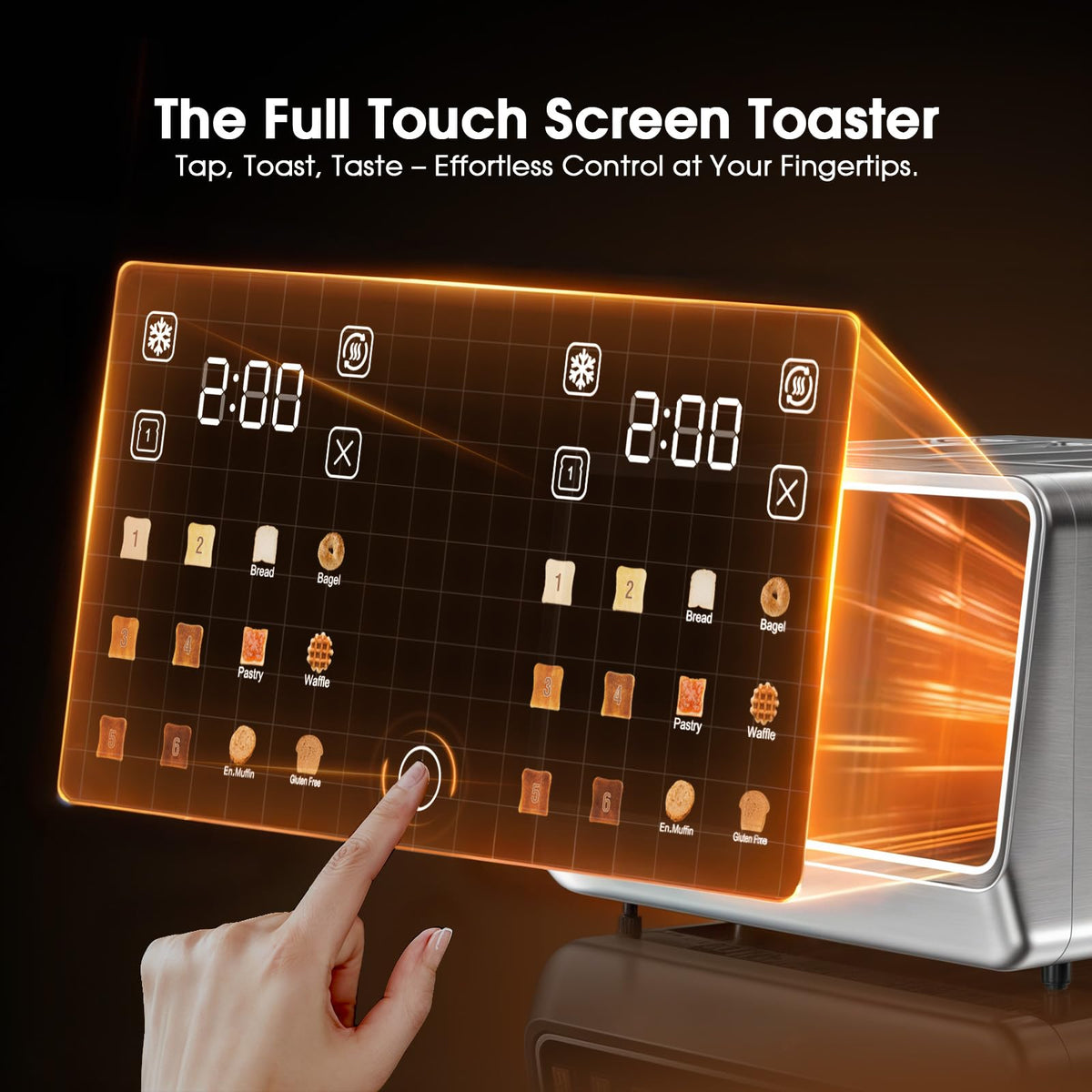 Foyoconven dualzone control panel allows independent browning for different slices.