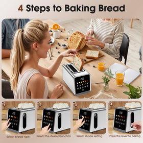 Foyoconven easy-clean crumb tray simplifies post-toast cleanup.