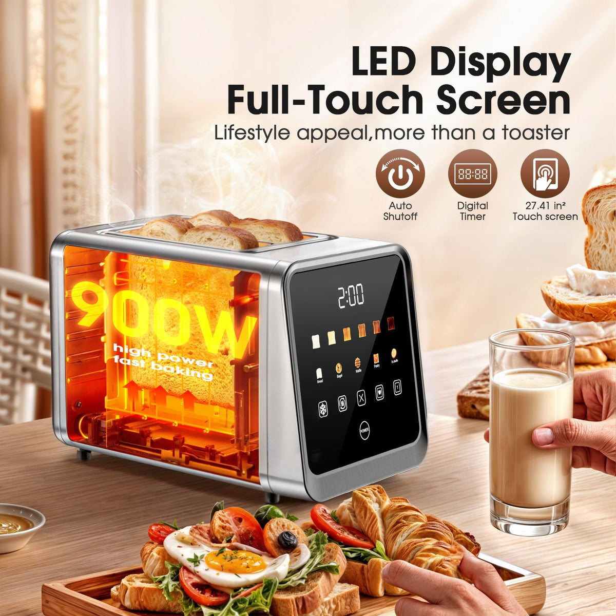 Foyoconven memory function recalls your preferred toast level for mornings.
