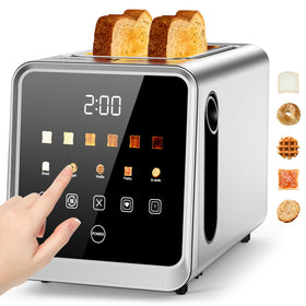 Foyoconven Toaster 2-Slice touchscreen for precise, quick control.