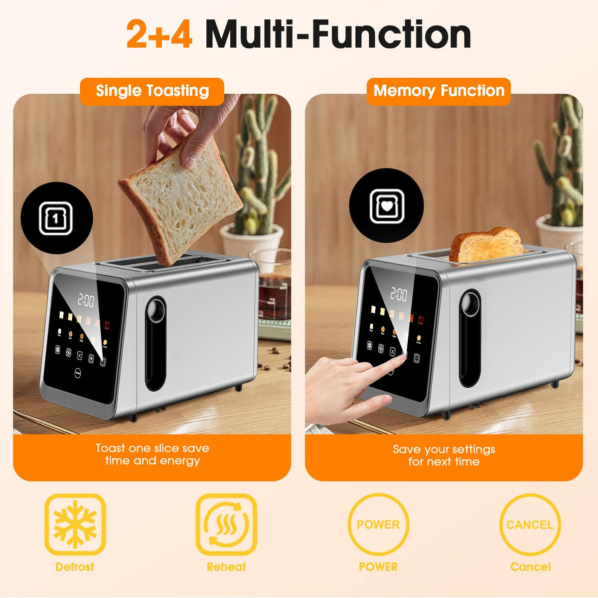 Foyoconven Toaster six shade levels for versatile toasting.