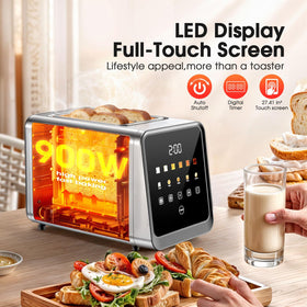 Foyoconven Toaster defrost and reheat modes thaw bread evenly.