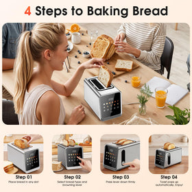 Foyoconven Toaster easy-clean tray simplifies quick maintenance.