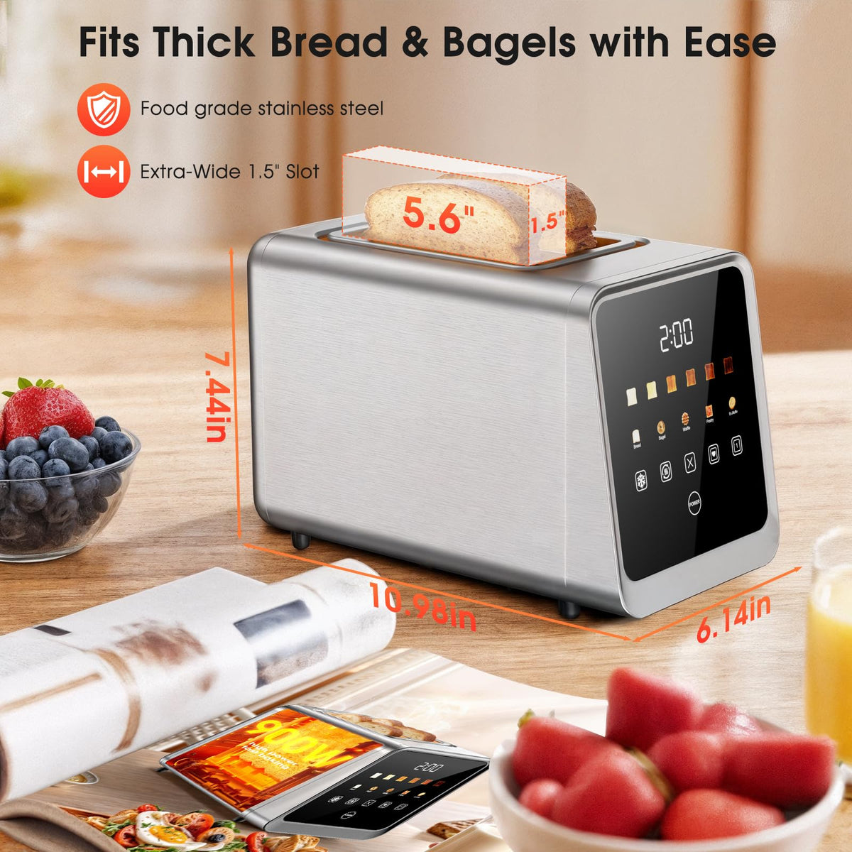 Foyoconven Toaster stainless steel housing provides safe, durable performance.