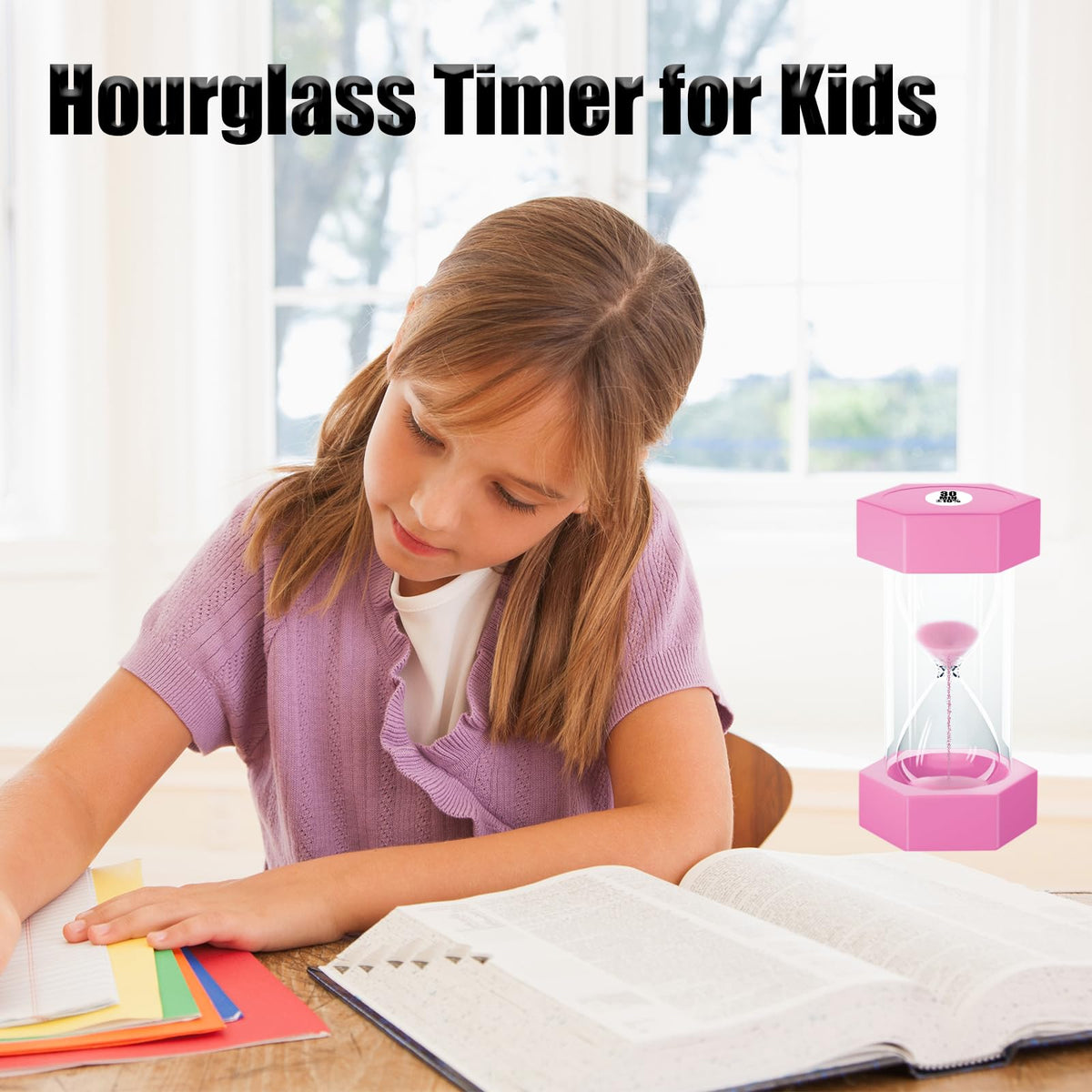 FOYOTO purple 10-minute timer aids homework sessions and reading time.