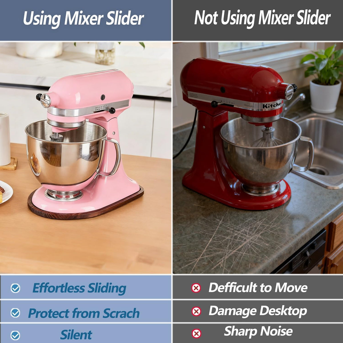 Fracijuy wood slider keeps counters organized and accessible in small spaces.