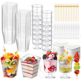 Fracurs 430-pack clear dessert cups with lids showcase treats neatly for any party