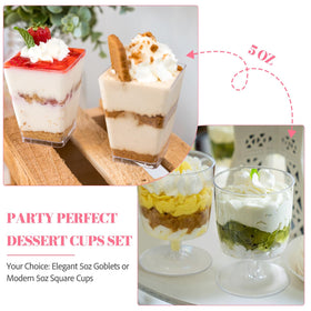 Fracurs 5oz square dessert cups offer tidy single servings
