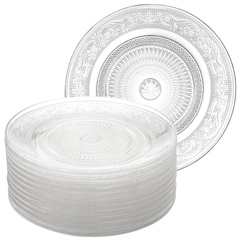 Frcctre 12-pack glass salad plates 7-inch, stackable for easy serving
