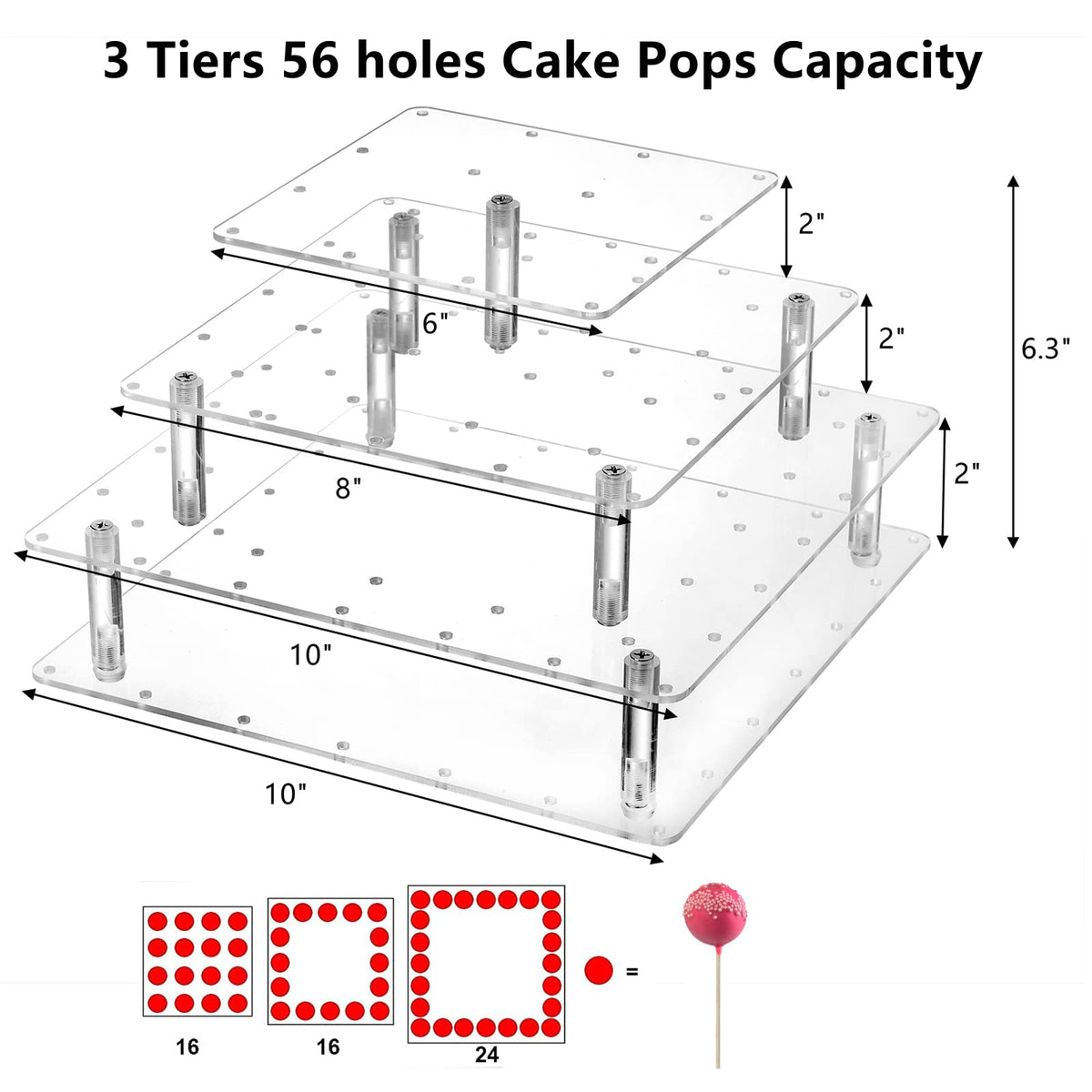 Frcctre clear acrylic stand with 56 holes for pops