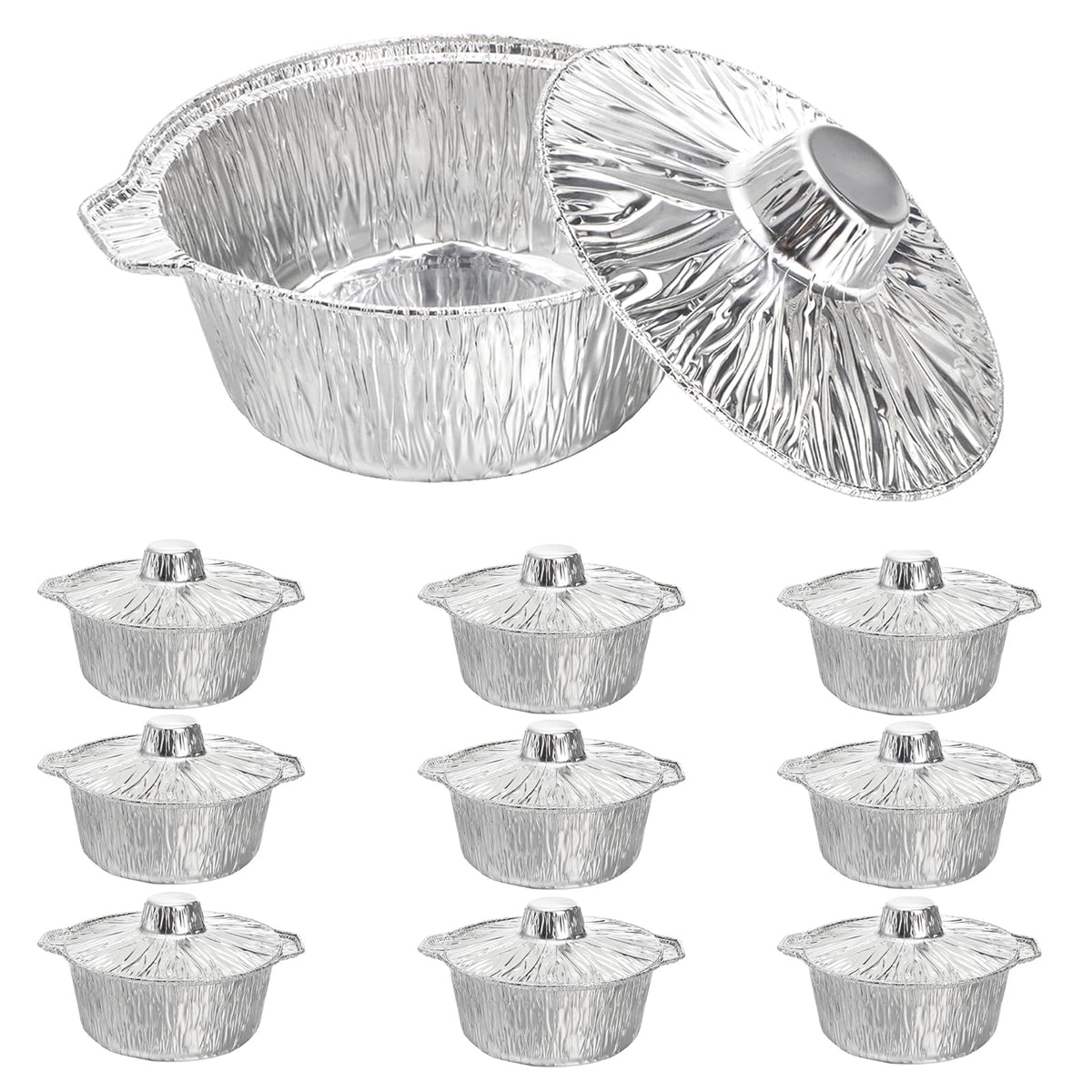 Frcctre 2L aluminum pot with lid close-up for outdoor durability