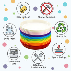 Frcctre dishwasher-safe kids plates for easy cleanup after family meals