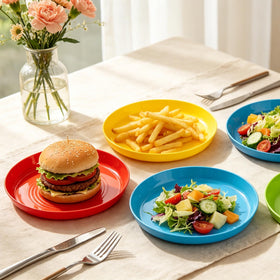 Frcctre rainbow-colored plates for safe polypropylene use in everyday dining