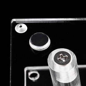 Close-up of square plates forming the display