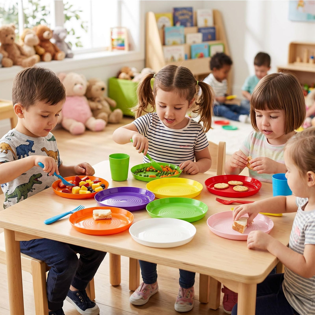 Frcctre stackable plates save kitchen storage space and organize shelves