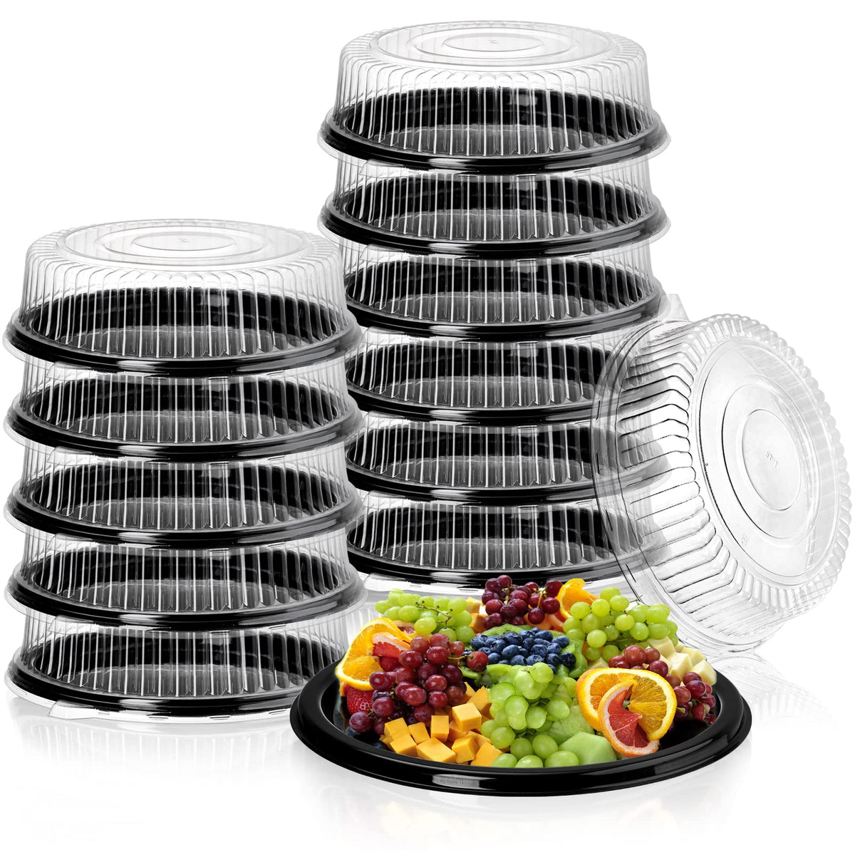 Frcctre 12-inch tray with lid for secure catering and transport.