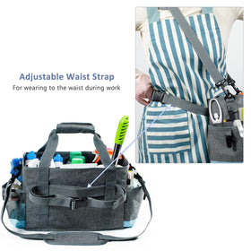 FRECOLSH cleaning caddy adjustable compartments keep supplies organized during shifts