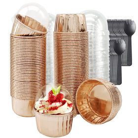 Free-Air foil cupcake liners with lids keep treats portable and fresh during events.