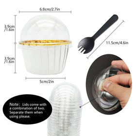 Free-Air mini foil cups with 2.7 inch diameter for bite sized treats.