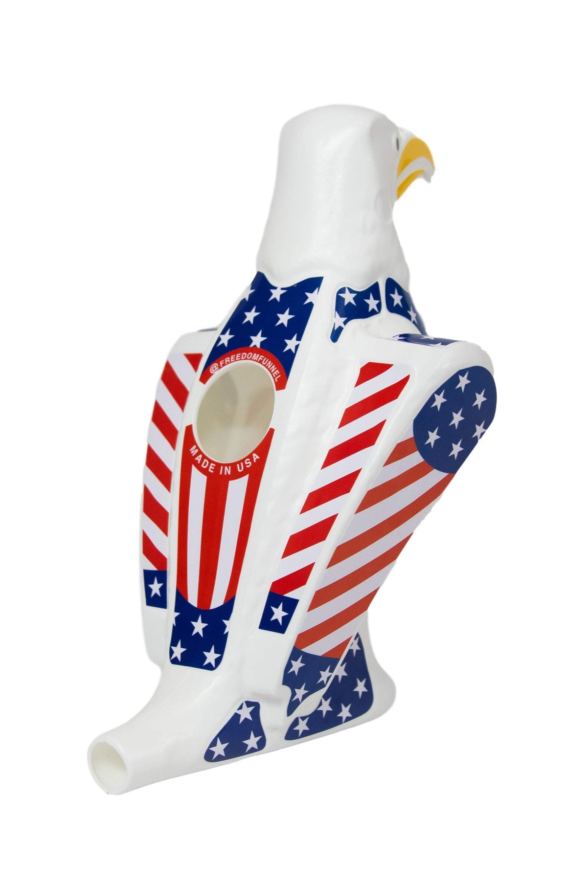 Freedom Funnel Patriotic Eagle Design shows bold 60oz pour for outdoor gatherings.