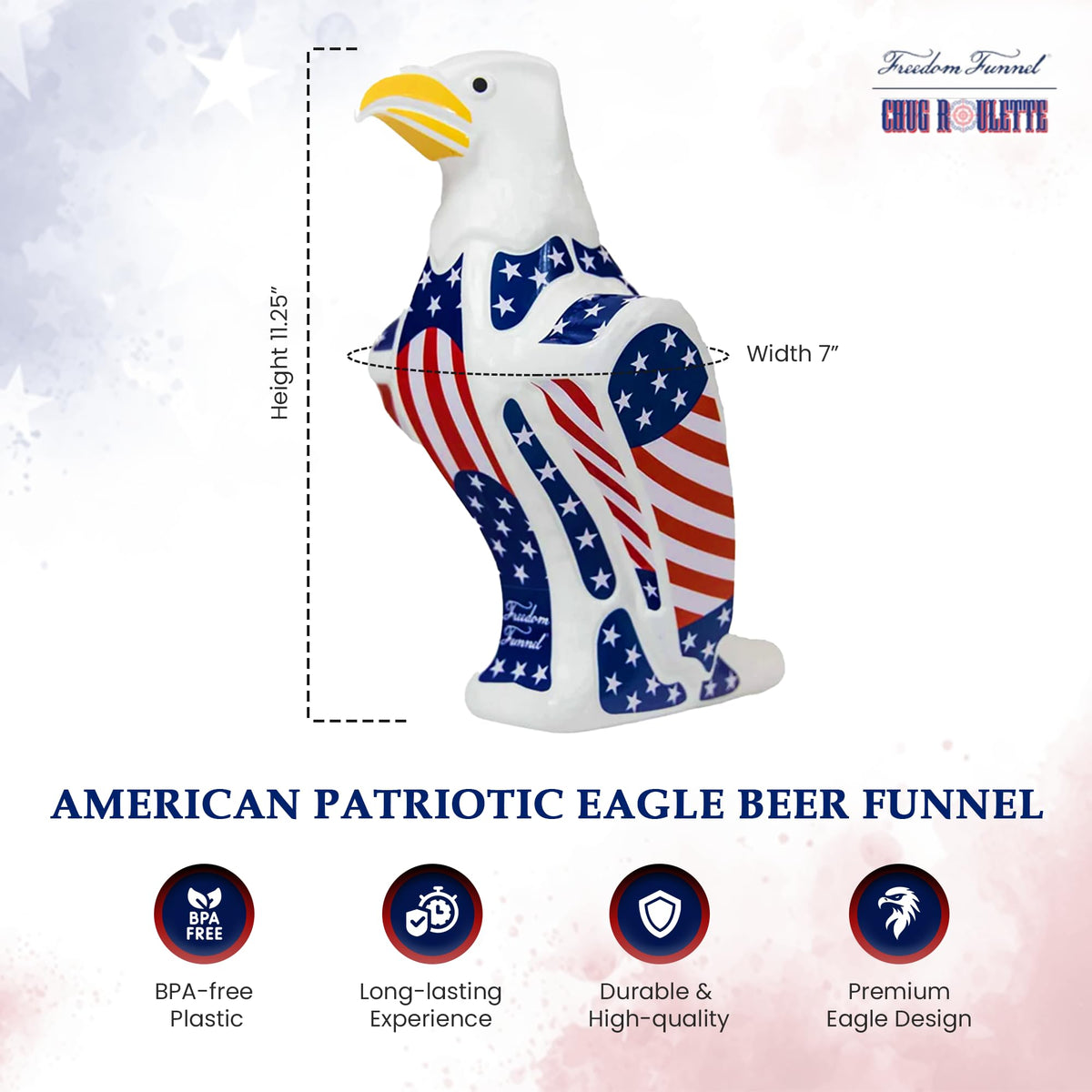 Freedom Funnel USA-made durable plastic ensures long-lasting party use.