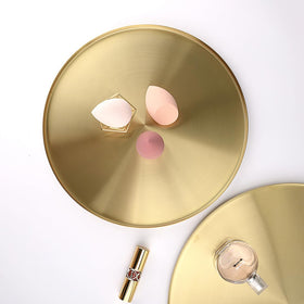 Freelove round brass serving tray suits candles, beverages and desserts