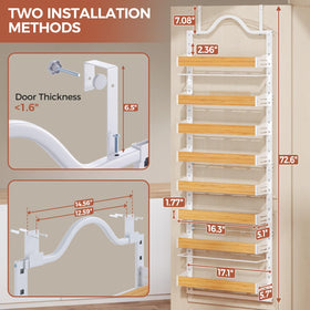 Freexployer arc-design white rack over-door adds modern pantry style.