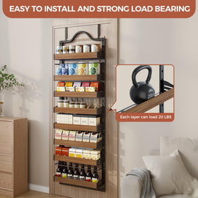 Freexployer black pantry organizer design blends with cabinets and shelves.