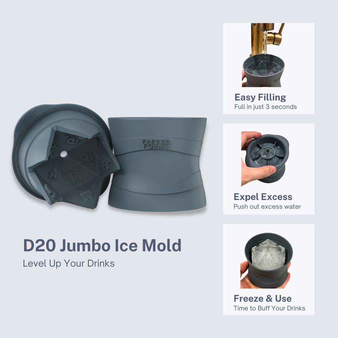 FREEZE FORMS D20 dice bar gadget adds fantasy vibes to game night.