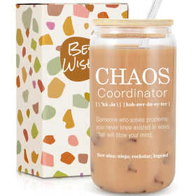 Frerdui Chaos Coordinator Can Glass with bamboo lid, ready for on the go gifting