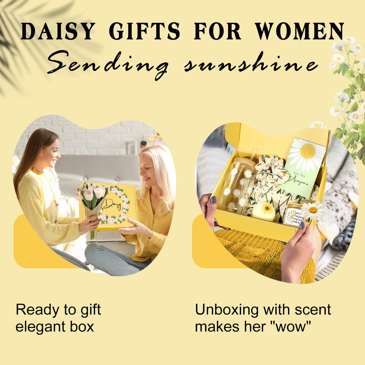 Frerdui Daisy candle providing a soft floral ambiance