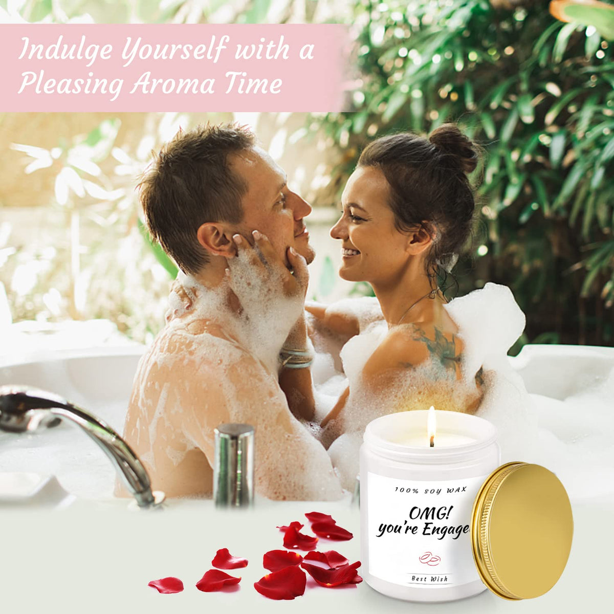 Frerdui soy wax candle adds a cozy scent.
