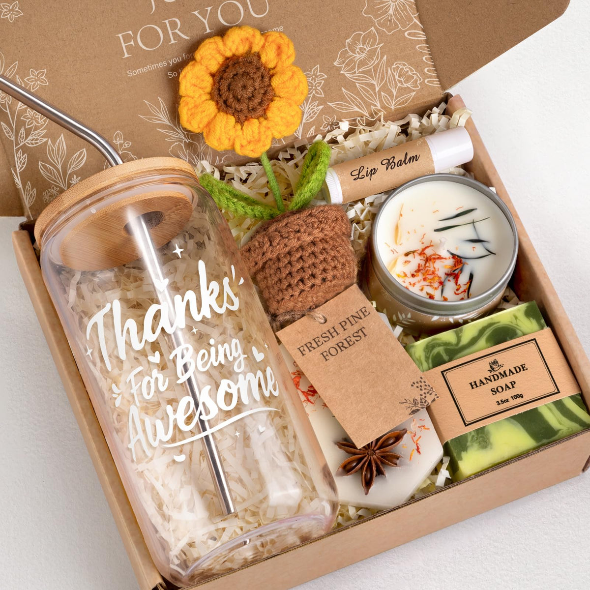 Frerdui Thank You glass cup with quote, a stylish token to express appreciation.
