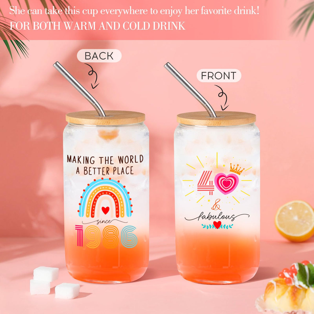 Frerdui vanilla candle labeled 40 & Fabulous for warm celebrations.
