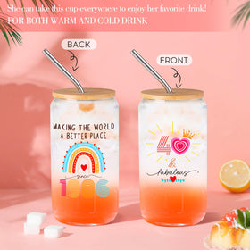Frerdui vanilla candle labeled 40 & Fabulous for warm celebrations.