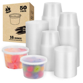 Fresh Container 50set 16oz lids applying secure sealing for transport