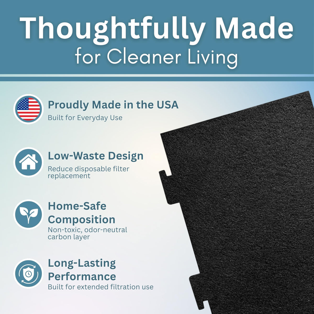 Fresh Headquarters activated carbon filter absorbing cooking odors at the source.