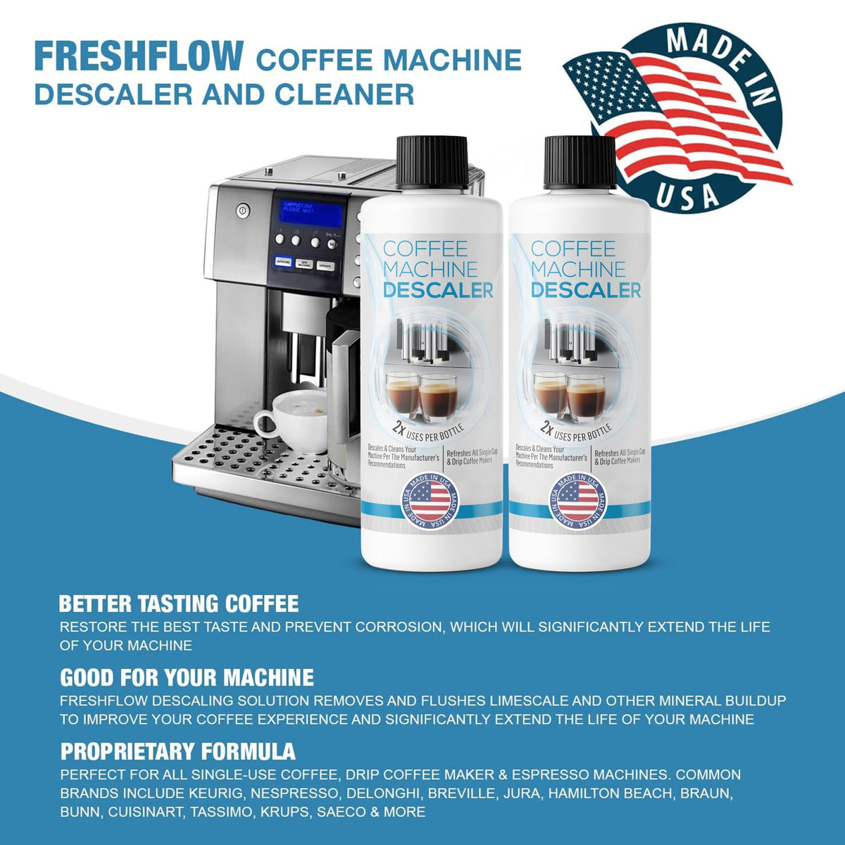 FreshFlow-brands-compatibility-chart illustrates compatible brands and models.