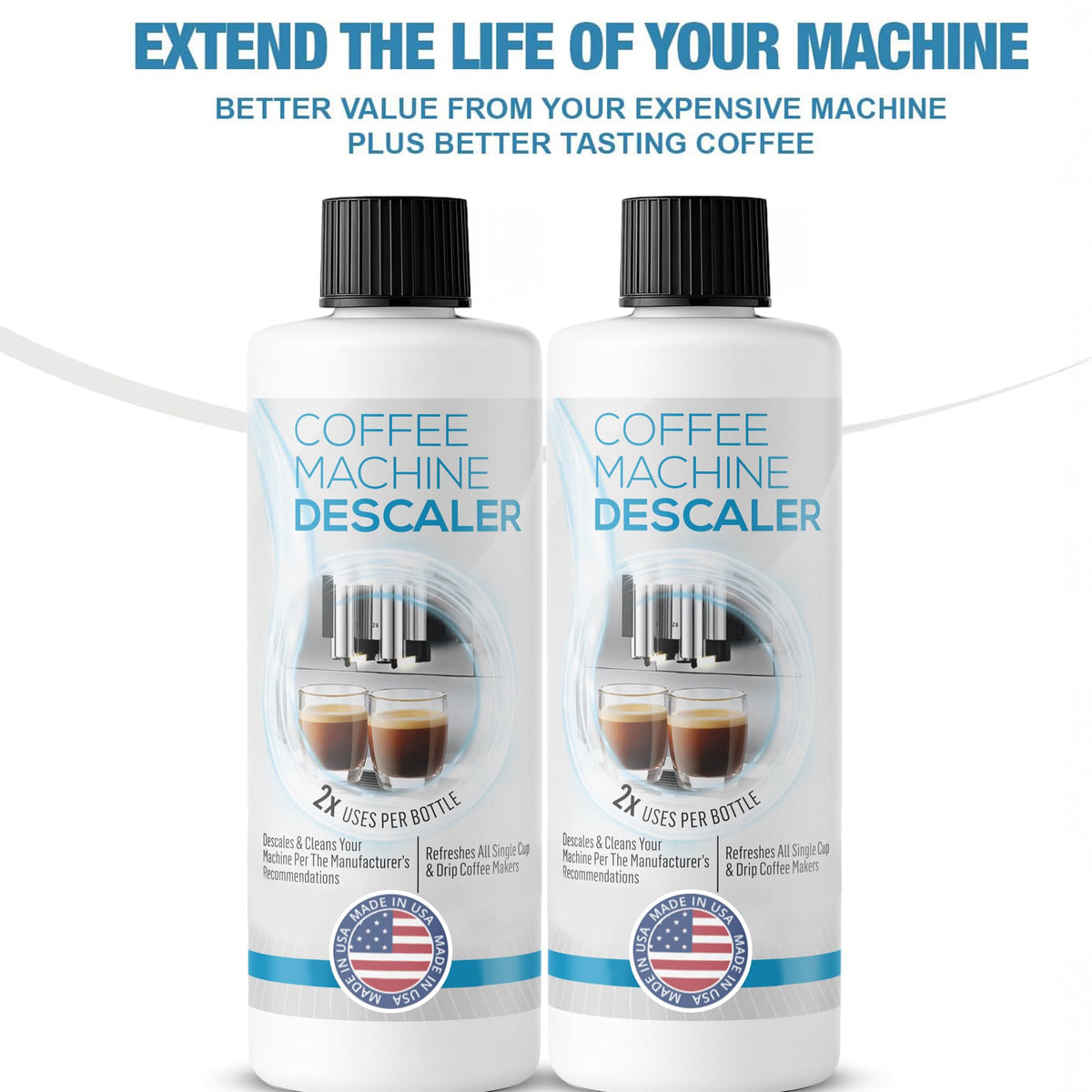 FreshFlow machine-clean-inside shows mineral buildup removal in a brewing system.