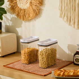 FreshKeeper airtight lid cereal canister seals odors and preserves dryness.