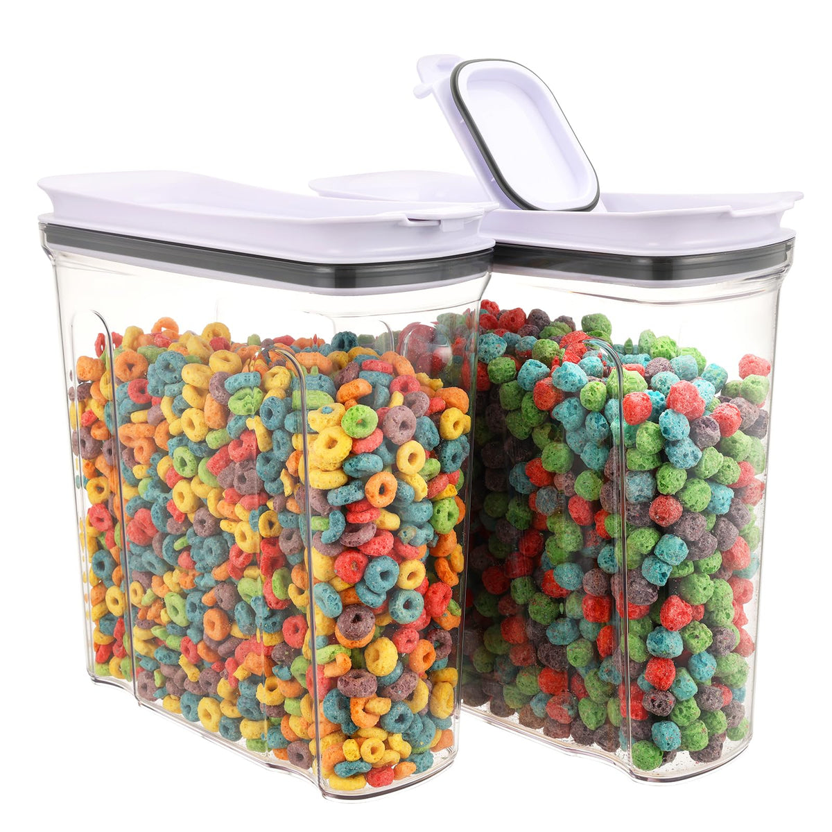 FreshKeeper cereal container with airtight lid keeps cereals fresh and organized