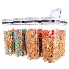 FreshKeeper transparent 4L cereal container keeps contents visible.