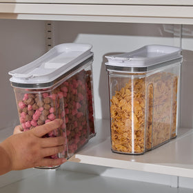 FreshKeeper BPA-free containers offer durable, transparent storage for dry foods.