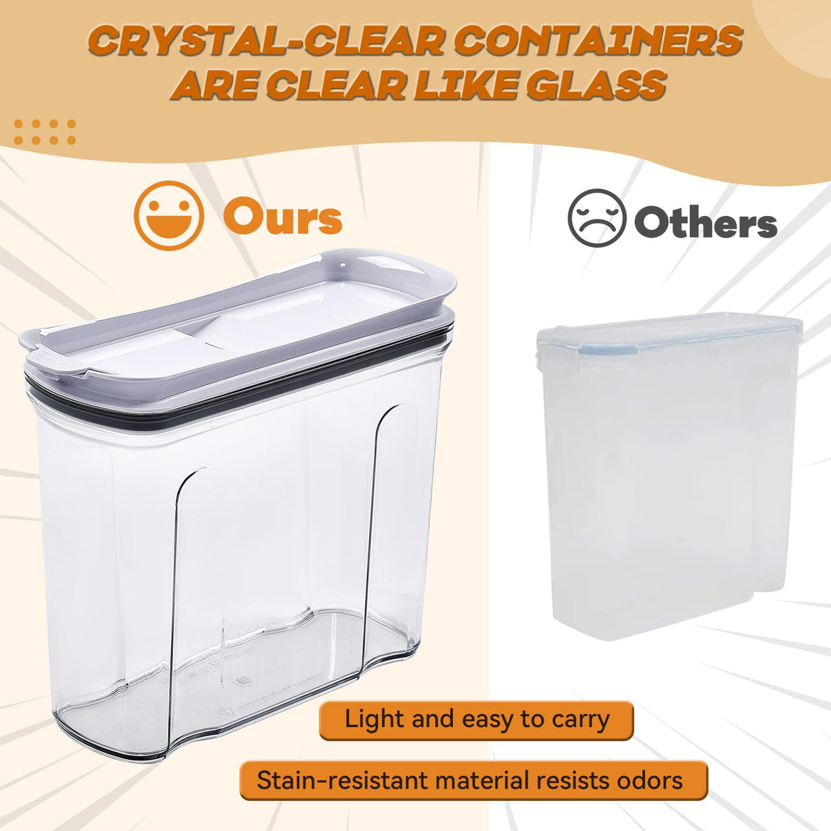 FreshKeeper dry food storage versatile canister for staples like rice and flour.