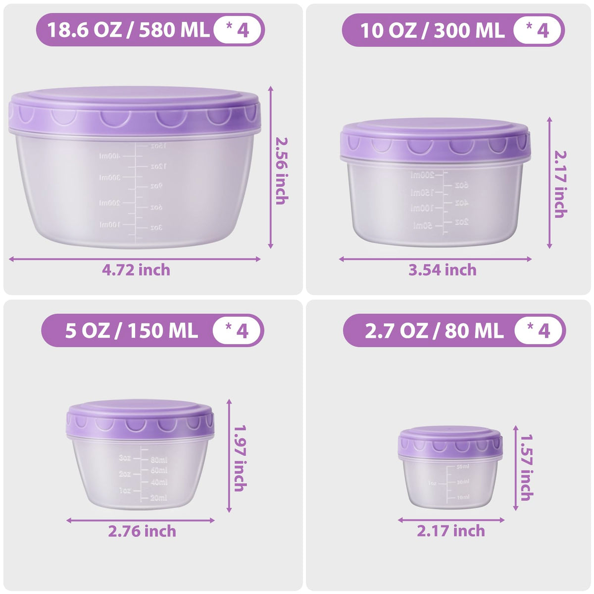 Freshmage 16 containers and 16 lids shown for compact kitchen organization and reuse.