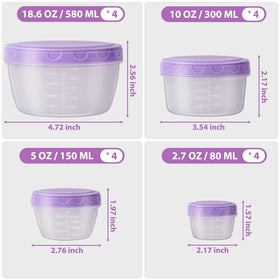 Freshmage 16 containers and 16 lids shown for compact kitchen organization and reuse.