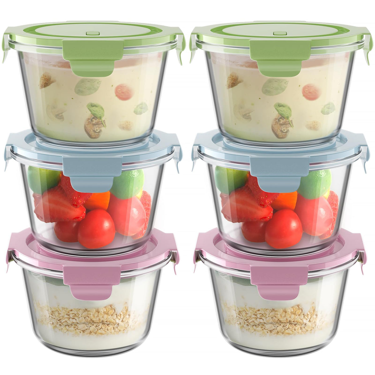 Freshmage 16oz glass meal prep container with lid keeps portions ready for the week.