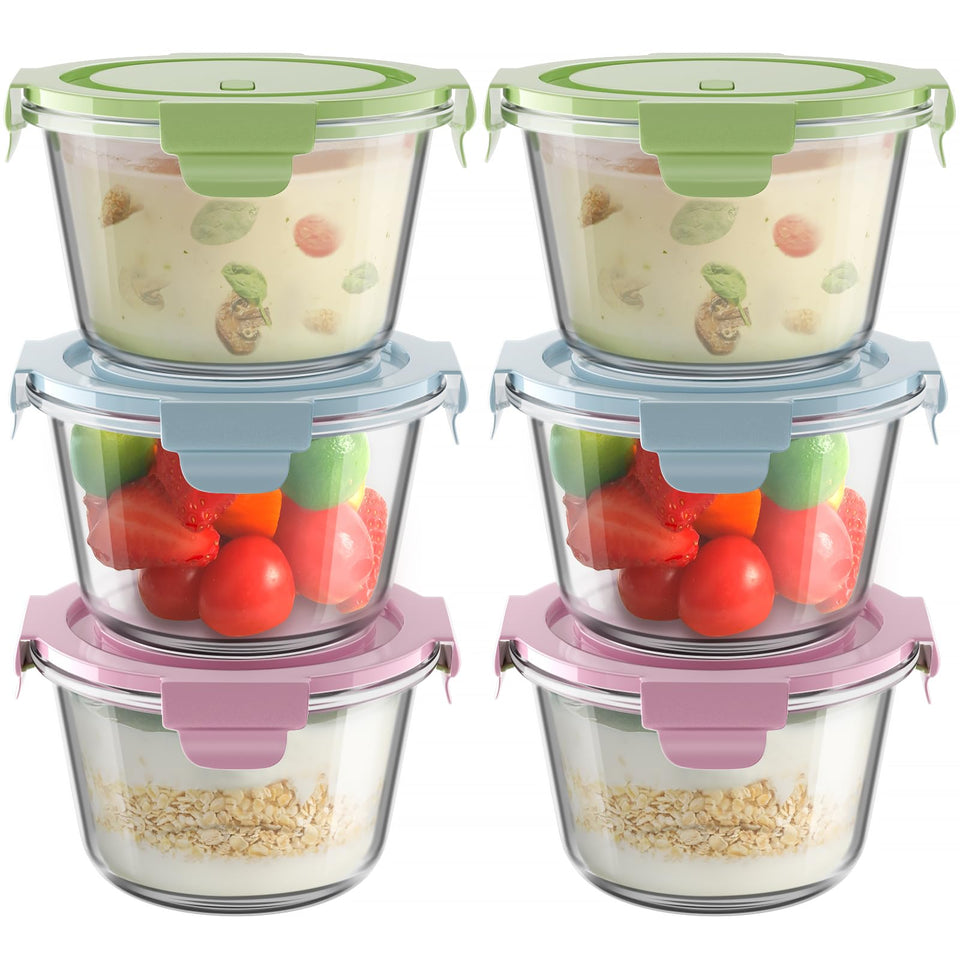 Freshmage 16oz glass meal prep container with lid keeps portions ready for the week.