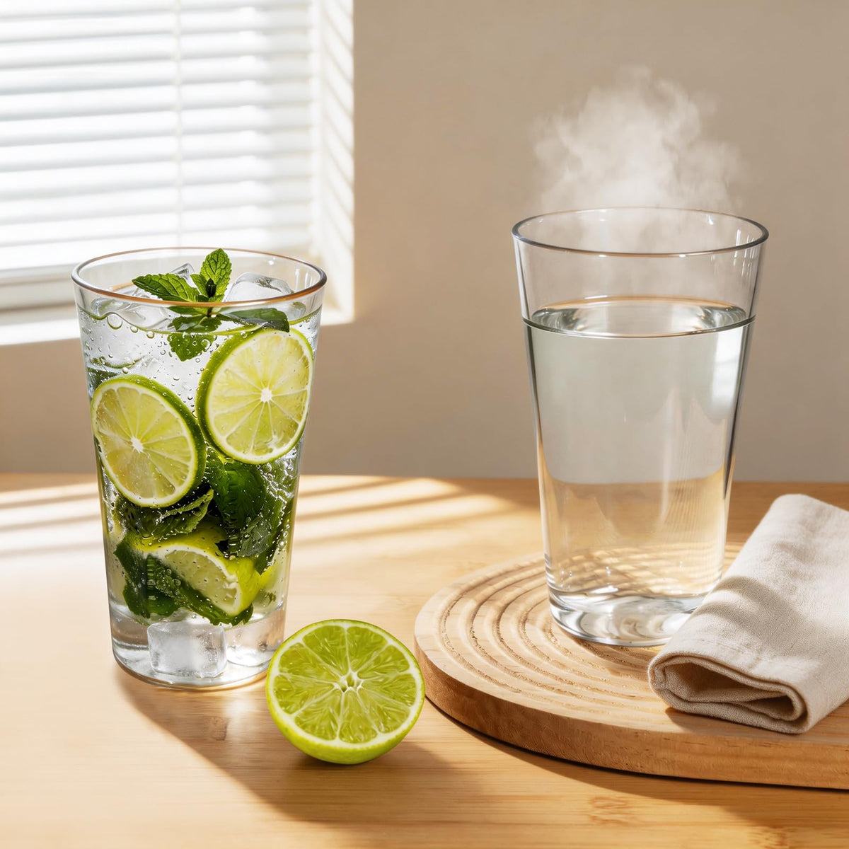 Freshmage 20oz unbreakable glasses feature a stackable design that saves space.